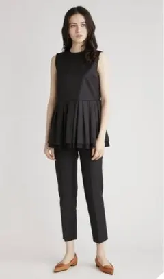 Mila owenミラオーウェン ペプラムブラウステーパードパンツ setup