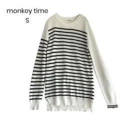 【monkey time】ボーダーニット S コットン100% a0318