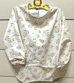 新品未使用 お食事エプロン スモック 小花柄 長袖 3〜5歳