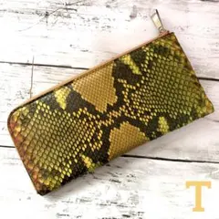 黄色　風水　特別価格　パイソン財布 長財布 財布 パイソン 本革 蛇革 サイフ