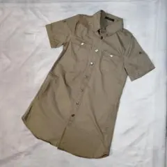 Y2K 00s IMAGE ミリタリー ミニワンピースフェード カーキ M相当