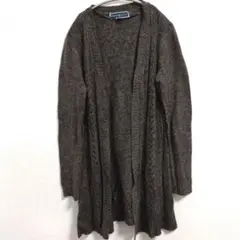 カレンスコット ロングカーディガン ミックス ブラウン M ニット