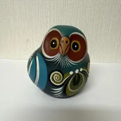 メキシコ民芸品 トナラ焼き フクロウ 置物のサムネイル