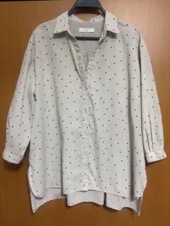 値下げ　Samansa Mos2blue ドット柄シャツ