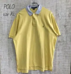 POLO　ポロラルフローレン　ポニー刺繍　半袖　ポロシャツ　黄色　90s 美品