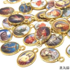 c1961 メダイチャームパーツ ゴールド 20個【レジンクリスマス】