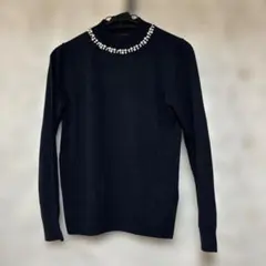 earth music&ecology ビジュー付きネイビーセーター M