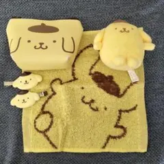 ポムポムプリン（マスコット・ハンカチ・ポーチ・クリップ）セット