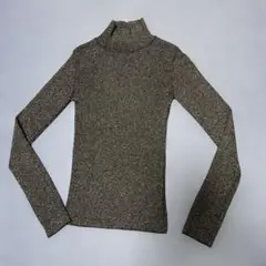 STUDIOUS タートルネックセーター サイズFREE グレー系ラメ入り