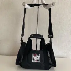 ファミリア　スヌーピー　メッシュ　黒　ブラック　ショルダーバッグ　ハンドバッグ
