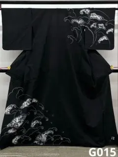 有松鳴海絞り 浴衣 夏物 波 綿 墨黒地 G015 - メルカリ