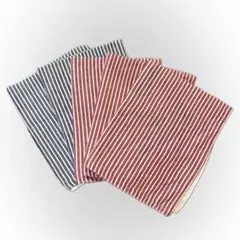 【ランチョンマット5枚セット】赤ストライプ×3枚／青ストライプ×2枚