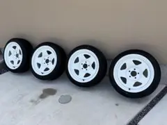 15インチ 深リム ホワイト スチールホイール タイヤセット tc01 - メルカリ