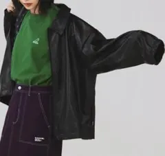 KANGOL ブラック レザージャケット Lサイズ　レディース　Y1150NH