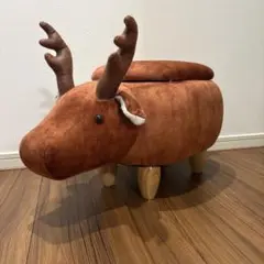 トナカイ型収納チェアオットマン椅子ブラウン