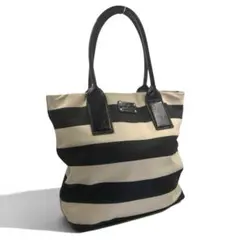 kate spade new york☆トートバッグ ボーダー 黒 ベージュ