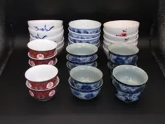 【未使用長期保管品】【まとめ買い】中国茶器 茶杯 6種 30個セット