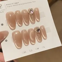 ベージュ系グリッター ネイルチップ Sサイズ