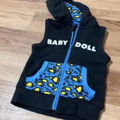 baby doll 90 袖なしパーカー　青