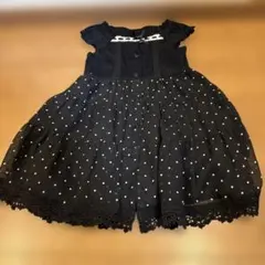 【極美品】組曲 キッズワンピース 100 110 水玉 レース 可愛い お呼ばれ