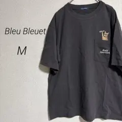 2356【ブルーブルーエ】良品　猫刺繍 半袖Tシャツ　グレー　Mのサムネイル