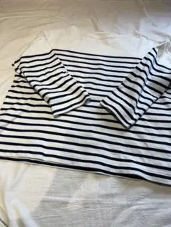 無印良品　ストライプ 長袖Tシャツ カットソー　M-L