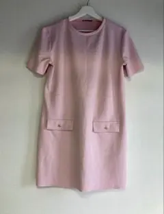 ZARA ピンク フェイクスエードワンピース