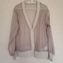 【美品】サマンサモスモスブルー　シースルーカーディガン