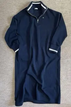 アーノルドパーマー ニットワンピース 長袖 スタンドネック ネイビー Lサイズ