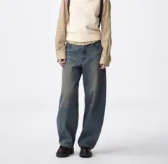 GU バレルレッグジーンズ ブルー Lサイズ