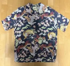 ブッチャープロダクツ アットラスト ハワイアンシャツ 鶴 松 和柄