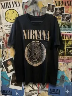 NIRVANA ニルヴァーナ トップス Tシャツ 半袖 ブラック 渦巻き - メルカリ