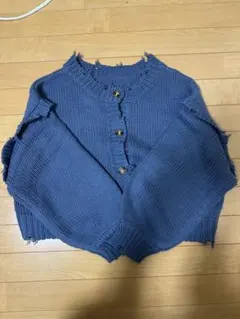 GRL 前後2Wayダメージ加工ショート丈ニットカーディガン