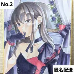 初*心様 ２　手描き　イラスト　オリジナル　アナログ　ミニ色紙　コピック 色鉛筆