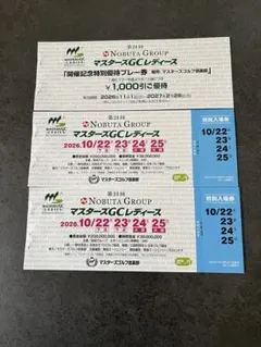 NOBUTAGROUPマスターズGCレディース チケット2枚組