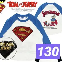 ☆スーパーマン トムとジェリー リバーシブルスパンコール 長袖☆130