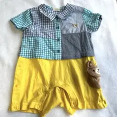 ベビー　80センチ　カバーオール　チェック柄　くま　kid'szooのサムネイル