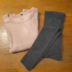 HEATTECH 長袖カットソー 120 ピンク グレー セット