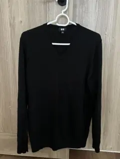 ユニクロ Vネックニット セーター ブラック メンズ