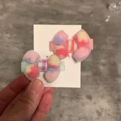 panpantutu ふわもこリボンヘアピン2個セット