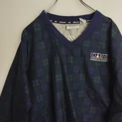 ミズノ ナイロンジャケット プルオーバー チェック柄 マルチカラー メンズL