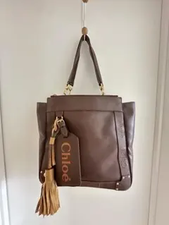 Chloé トートバッグ ブラウン タッセル付き　エデン　正規品のサムネイル