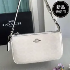 新品　正規品☆COACH ショルダーバッグ ホワイト シグネチャー ハンドバッグ