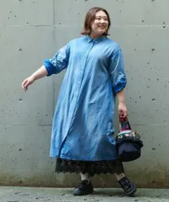 値下げ♡新品タグ付☆アズノウアズオオラカ今期新作薄デニムワンピース大きいサイズ3