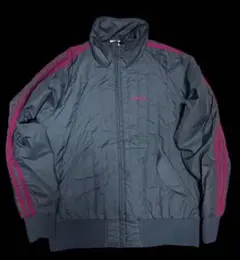 90s 万国旗 old adidas ナイロンジャケット グレー/ピンク