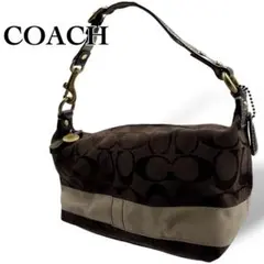 美品 COACH ハンドバッグ アクセサリーポーチ チャーム付 ワンショルダー