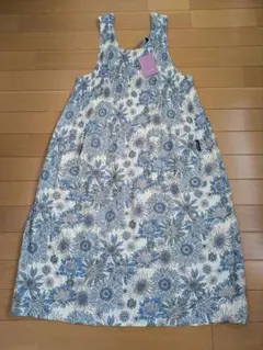 【新品未使用】エプロンおしゃれ 花柄 北欧 ロングエプロン