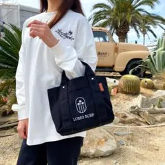 春のデートに♡LUSSO SURF ヤシの木マルチポケットトートバッグ　ブラック