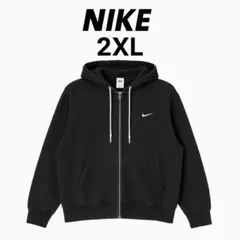 NIKE ジップパーカー 2XL ブラック スウッシュ刺繍