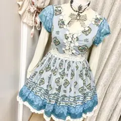 axes femme ローズリーフ柄ワンピース　Y2K coquette 薔薇